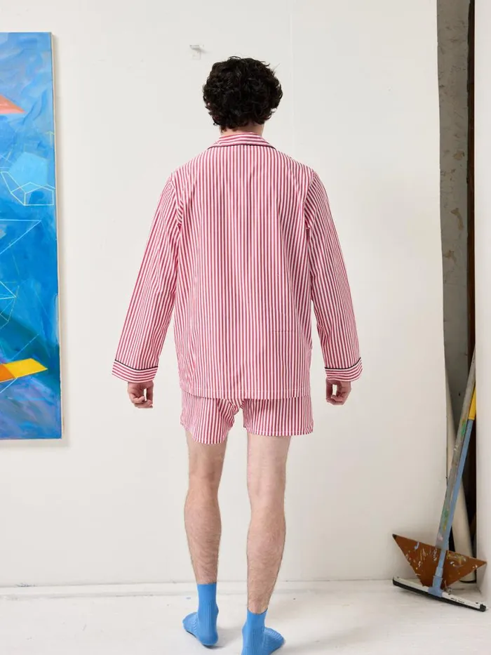 Alex Mill Schostal X Alex Mill Boxer Shorts Red Stripe Women Pajamas Slippers