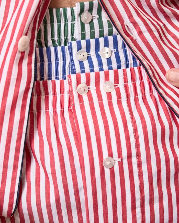 Alex Mill Schostal X Alex Mill Boxer Shorts Red Stripe Women Pajamas Slippers