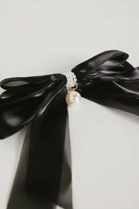 Bohme Chiffon Bow Hair Clip In Black Black Women Hair Accessories