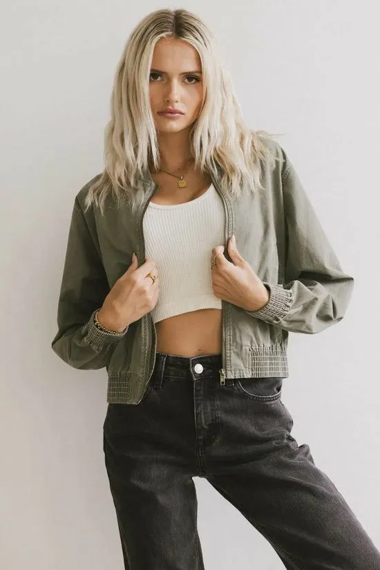 Bohme Sonnet Bomber Jacket Olive Women Jackets