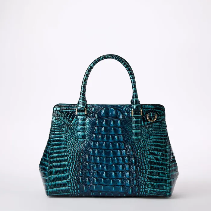 Brahmin Satchels Small Finley Blue Patina 8211 Women Brahmin Satchels Small Finley Blue Patina 8211 Women