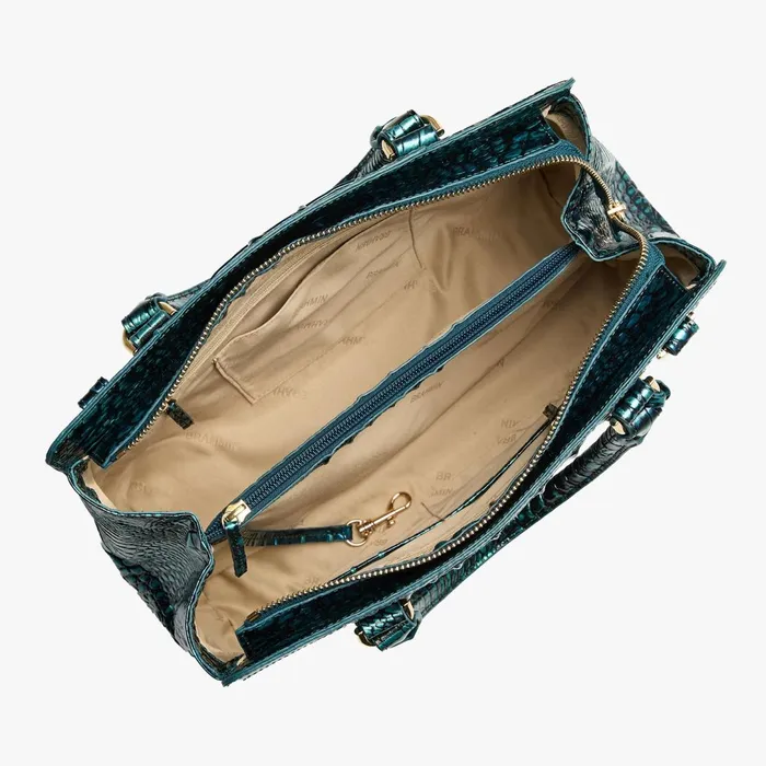 Brahmin Satchels Small Finley Blue Patina 8211 Women Brahmin Satchels Small Finley Blue Patina 8211 Women