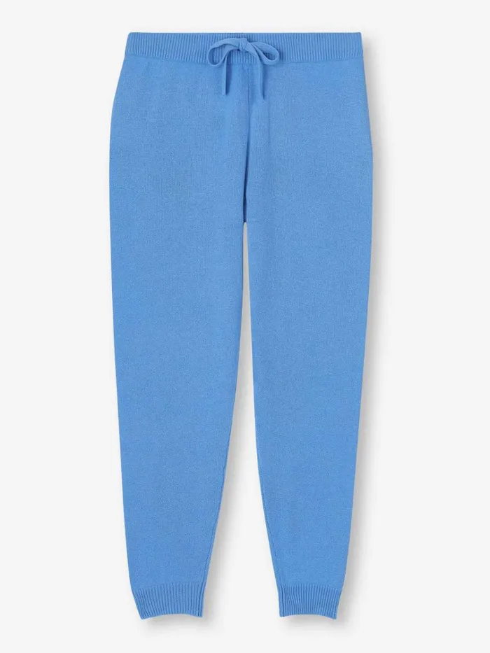 Cashmere Pants Women Derek Rose Track Pants Daphne Cashmere Cornflower