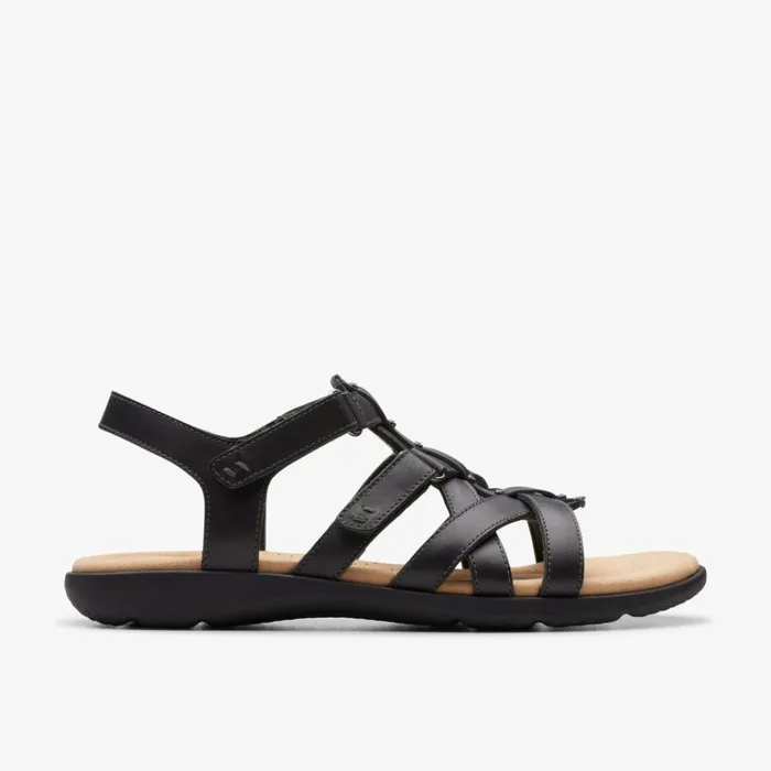 Clarks Elizabelle Sky Black Leather Flat Sandals Black Leather Women Wide Fit Sandals Clarks Elizabelle Sky Black Leather Flat Sandals Black Leather Women Wide Fit Sandals