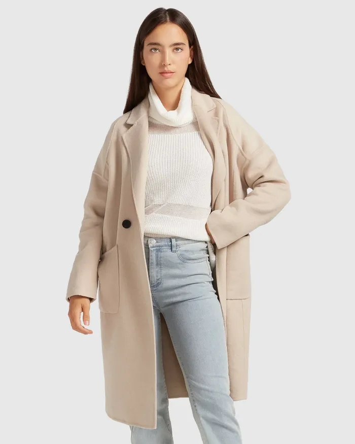 Coats and Jackets Belle and Bloom Women Publisher DoubleBreasted Wool Blend Coat 8211 Sand Coats and Jackets Belle and Bloom Women Publisher DoubleBreasted Wool Blend Coat 8211 Sand