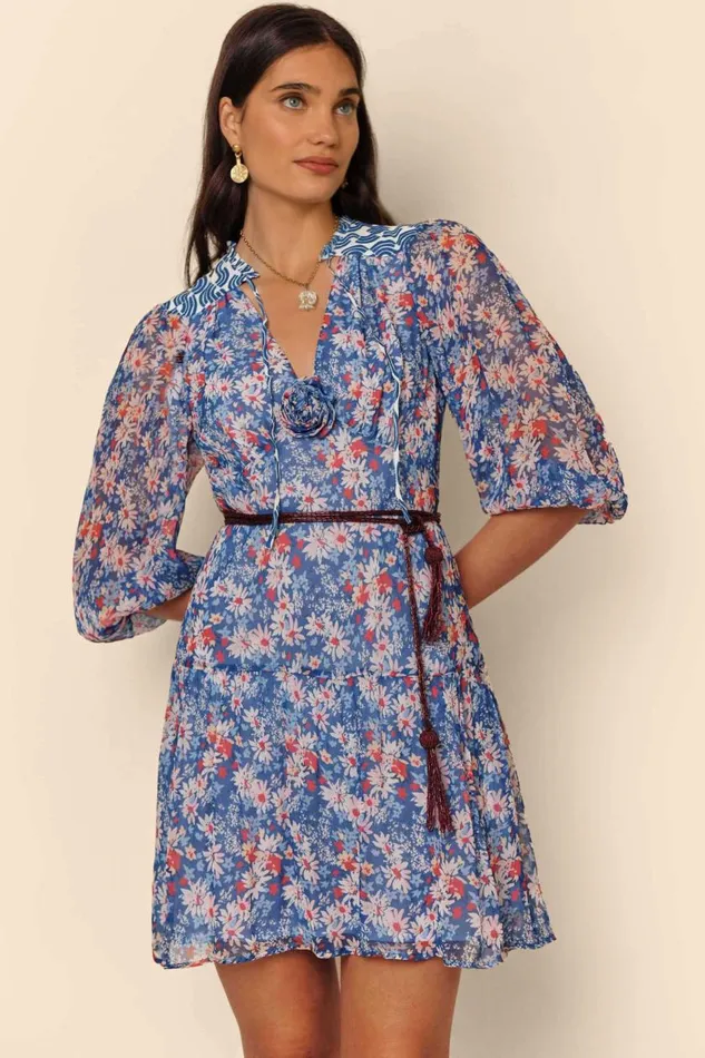 Devi Blue Daisy Trail Mix Women RIXO Dresses