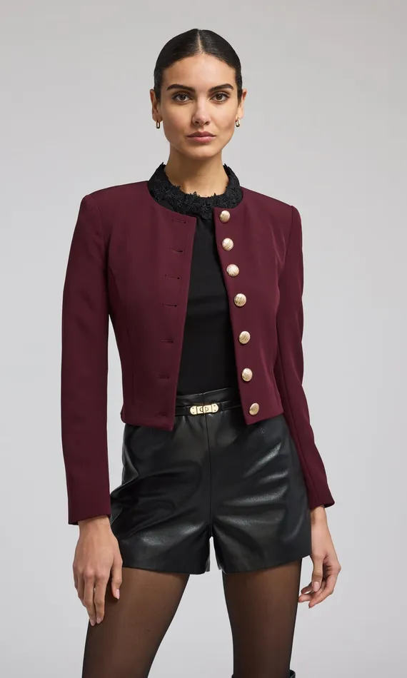 Generation Love Clothing Blazers and Jackets Women Olempia Crepe Blazer Malbec Generation Love Clothing Blazers and Jackets Women Olempia Crepe Blazer Malbec