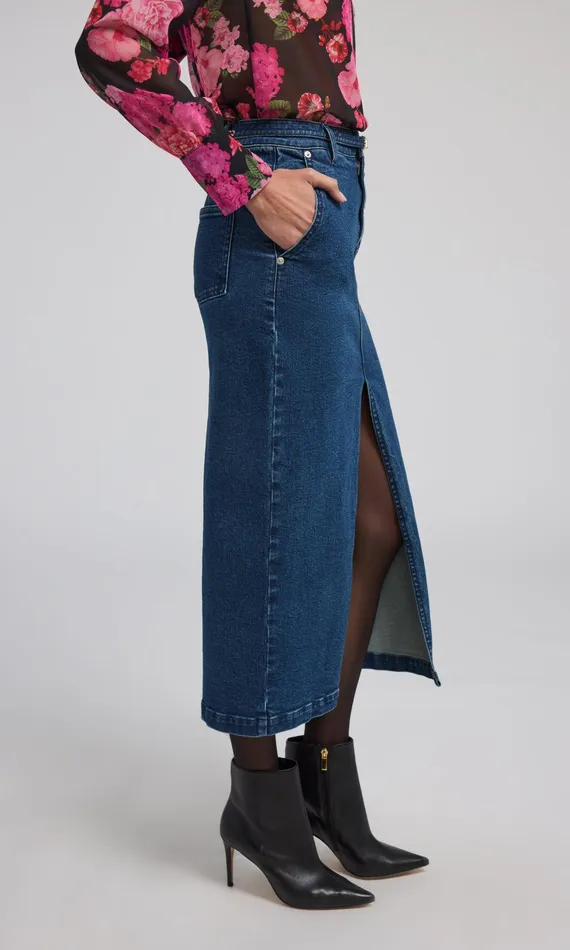 Generation Love Clothing Skirts Women Medina Denim Skirt Ocean Blue