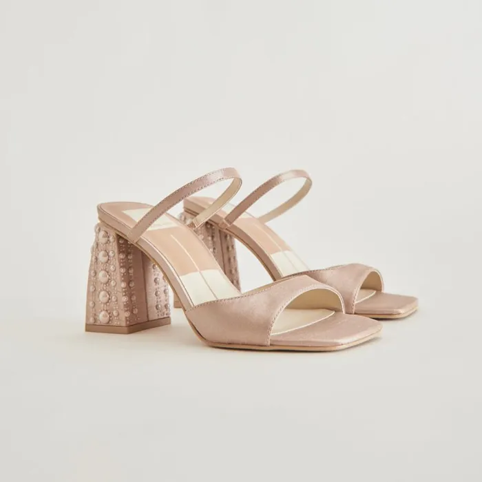 Heels Women Dolce Vita Jemmy Pearl Heels Champagne Silk