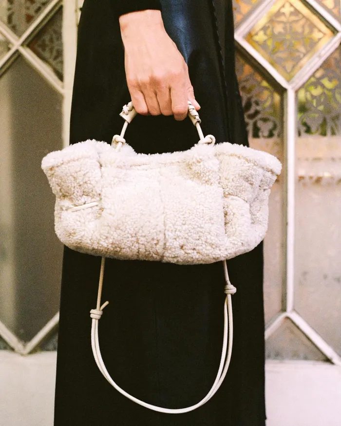 Hereu ARTA MINI CURLY SHEARLING 8211 Pleated Crossbody Bag Women Mini Bags
