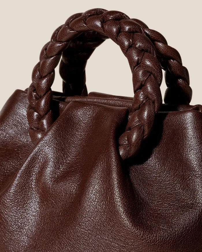 Hereu BOMBON M SUPPLE SHINY 8211 Plaitedhandle Leather Crossbody Bag Women Crossbody Bags