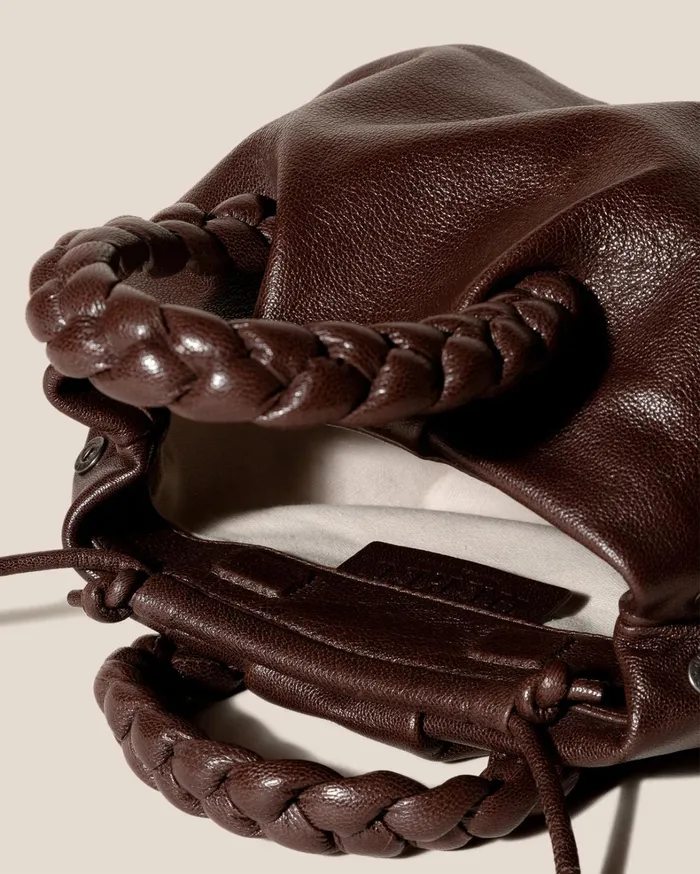 Hereu BOMBON M SUPPLE SHINY 8211 Plaitedhandle Leather Crossbody Bag Women Crossbody Bags