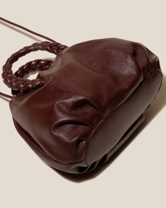 Hereu BOMBON M SUPPLE SHINY 8211 Plaitedhandle Leather Crossbody Bag Women Crossbody Bags