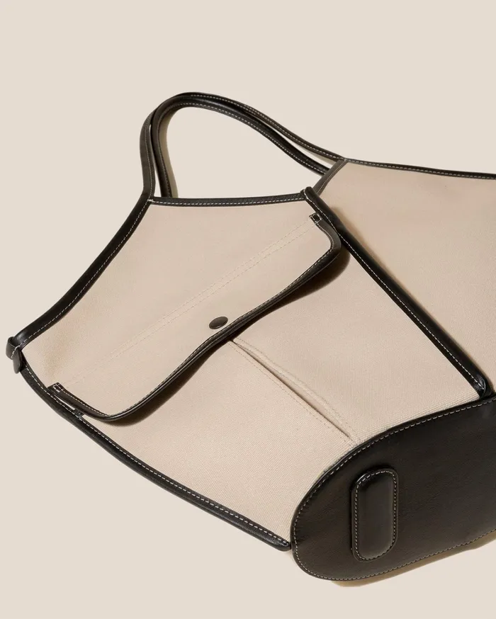 Hereu DUNA 8211 Leathertrimmed Organic Cotton Tote Bag WomenMen Shoulder Bags