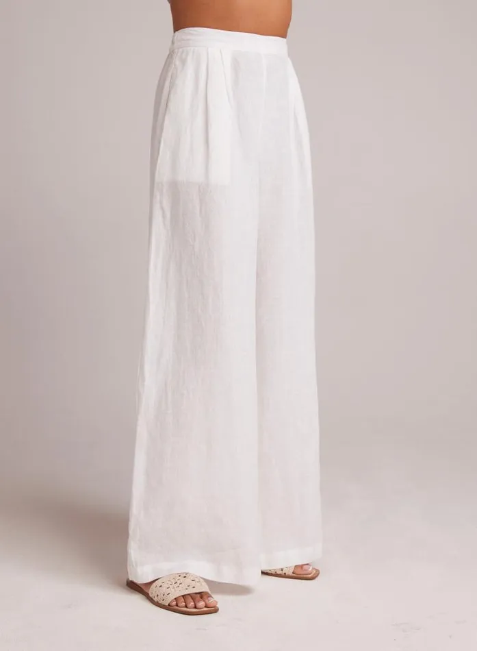 High Waisted Linen Pleated Pant White Women Bella Dahl Pants High Waisted Linen Pleated Pant White Women Bella Dahl Pants