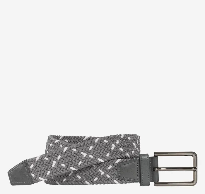 JohnstonandMurphy Belts Woven StretchKnit Belt Graywhite 8211 Men