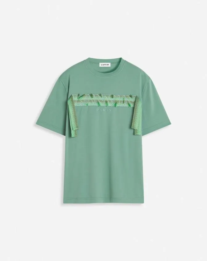 Men Tshirts and Polos Lanvin Curb Lace TShirt Vert De Gris