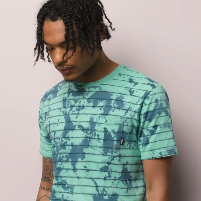 Men Tie Dye Checker Stripe Shirt Dusty Jade GreenStargazer TShirts and Tanks Vans Men Tie Dye Checker Stripe Shirt Dusty Jade GreenStargazer TShirts and Tanks Vans