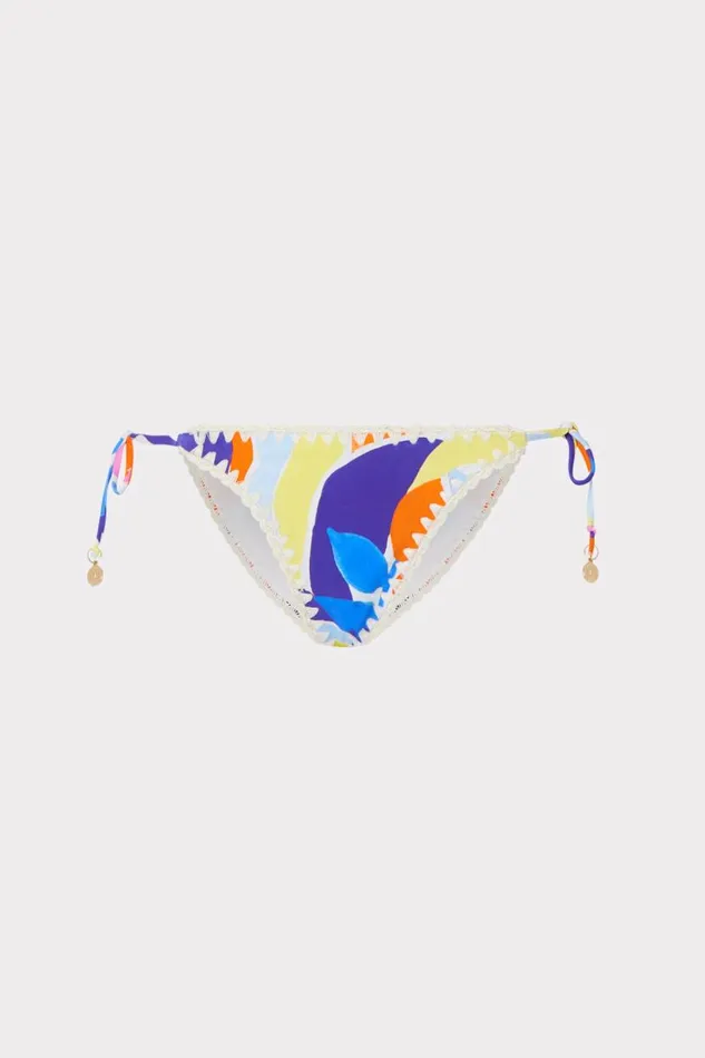 Milly Bikinis Women Painted Bloom Bikini Bottom Blue Multi