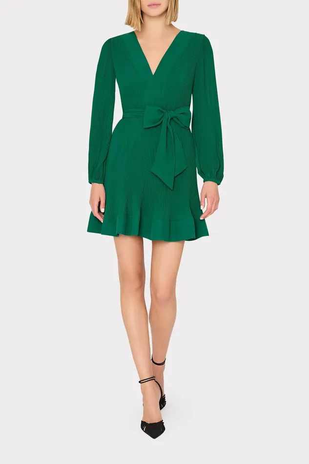 Milly Dresses Women Liv Pleated Dress Dark Forest