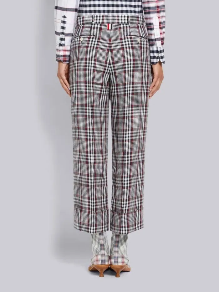 Multicolor Gingham Crispy Linen Sack Trouser Rwbwht Women Thom Browne Trousers