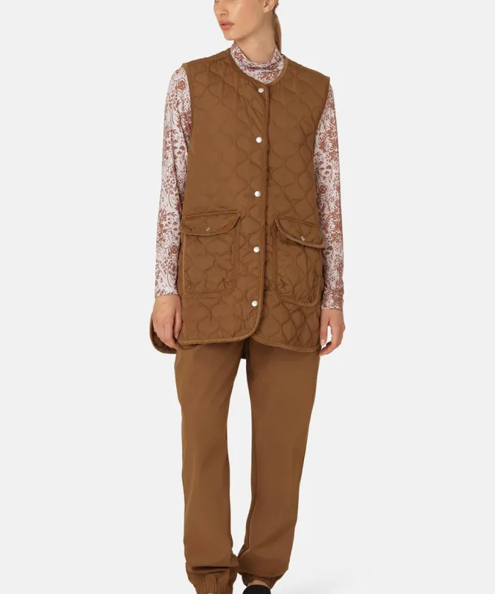 Outerwear Ilse Jacobsen All Jackets And Coats Quilt Long Vest 8211 Walnut
