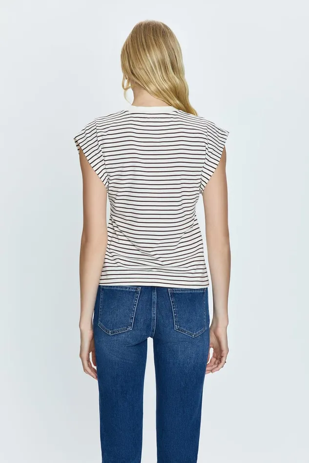Pistola Denim Tees and Tanks Women Marina Tee 8211 Chestnut Stripe