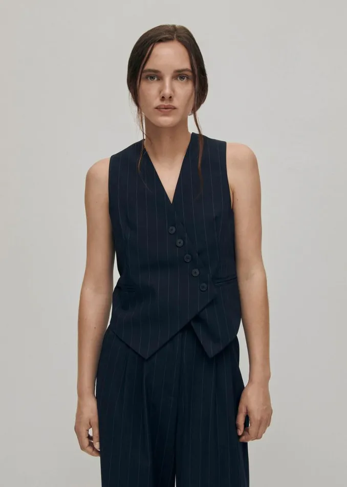 Poppy Navy Vest Women ALOHAS Blazers Vests