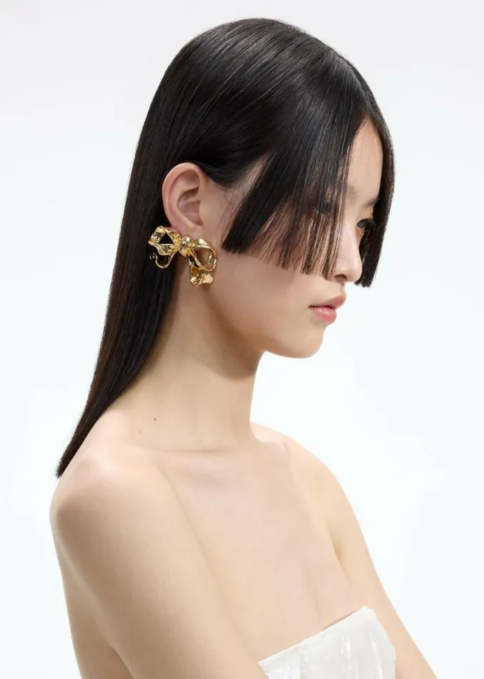 Self Portrait Earrings Gold Bow Earrings 8211 Women