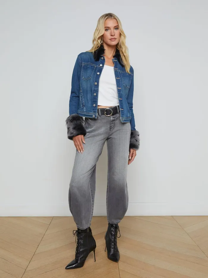 Shea Shearling Denim Jacket Authentique Women L039Agence Denim Jackets Shea Shearling Denim Jacket Authentique Women L039Agence Denim Jackets