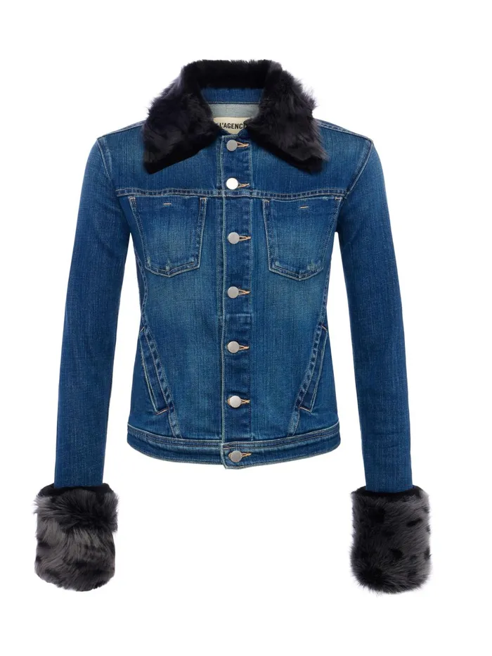 Shea Shearling Denim Jacket Authentique Women L039Agence Denim Jackets Shea Shearling Denim Jacket Authentique Women L039Agence Denim Jackets