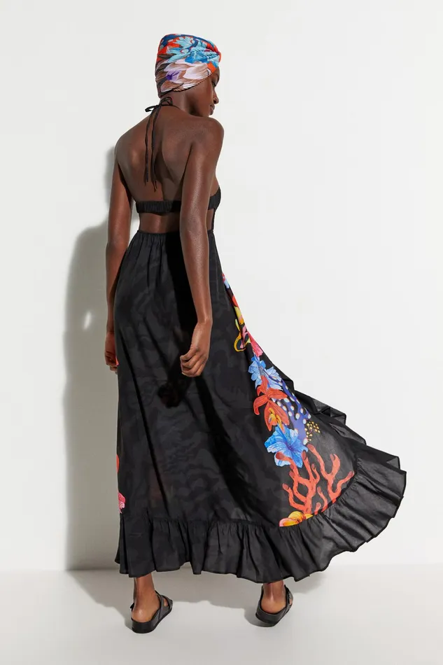 Sustainable Lowcut Maxi Dress Women Desigual Swimwear