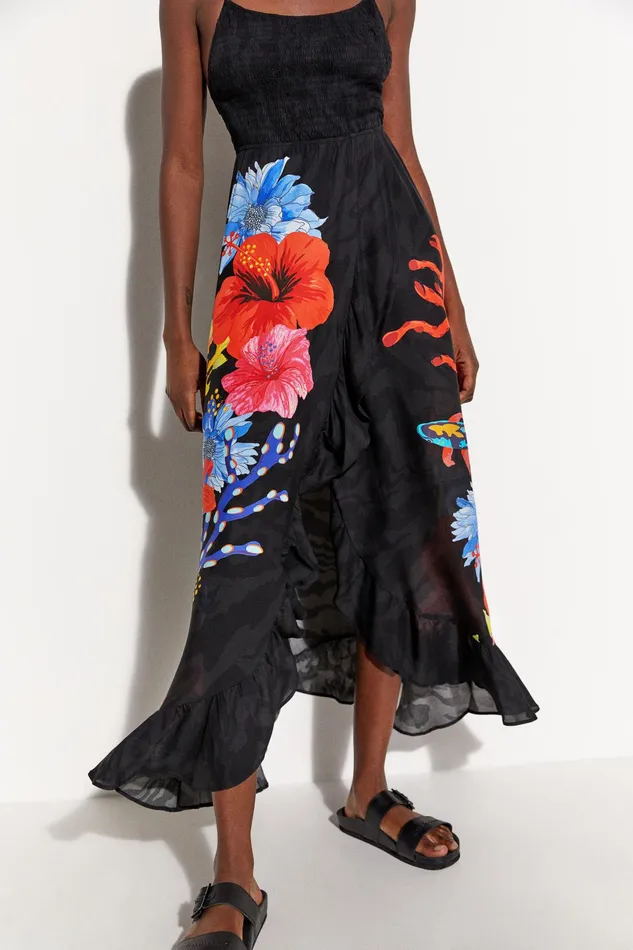 Sustainable Lowcut Maxi Dress Women Desigual Swimwear