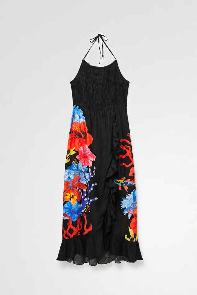 Sustainable Lowcut Maxi Dress Women Desigual Swimwear