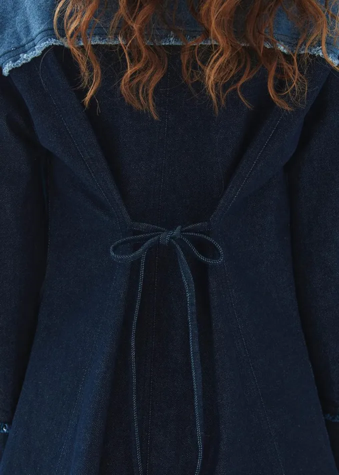 Veden Bicolor Indigo Denim Dress Women ALOHAS Dresses