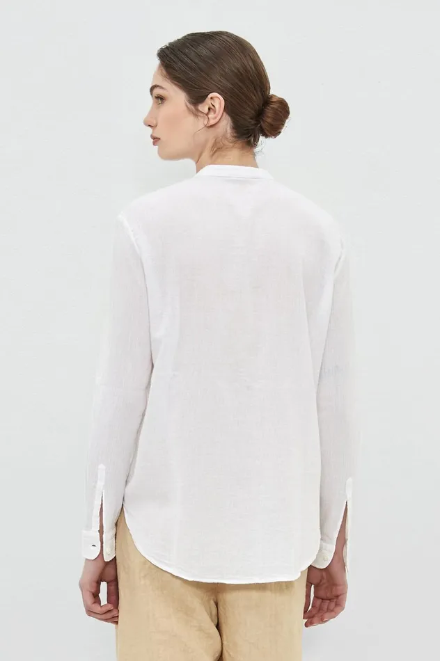 Women AMBER 8211 Cotton Shirt 8211 Bianco Massimo Alba Shirts