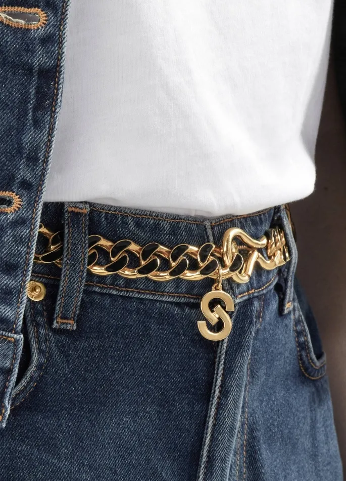 Women Belts St John Chain Belt Blackgold Women Belts St John Chain Belt Blackgold