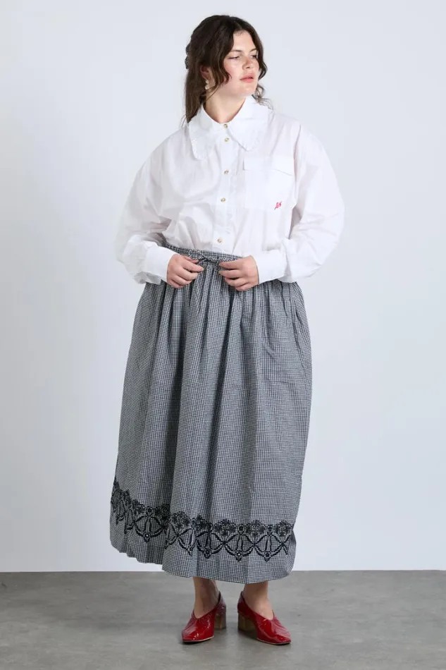 Women Bottoms Damson Madder Keeley Midi Skirt 8211 Black Gingham