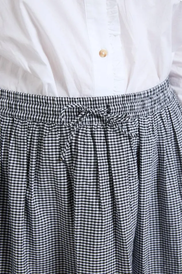 Women Bottoms Damson Madder Keeley Midi Skirt 8211 Black Gingham