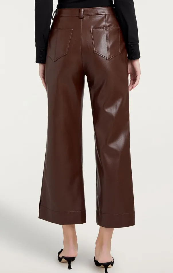 Women Cinq Sept Bottoms Vegan Leather Benji Pant Tobacco