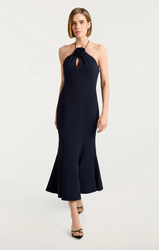 Women Cinq Sept Dresses Crepe Flower Jennie Dress Navy
