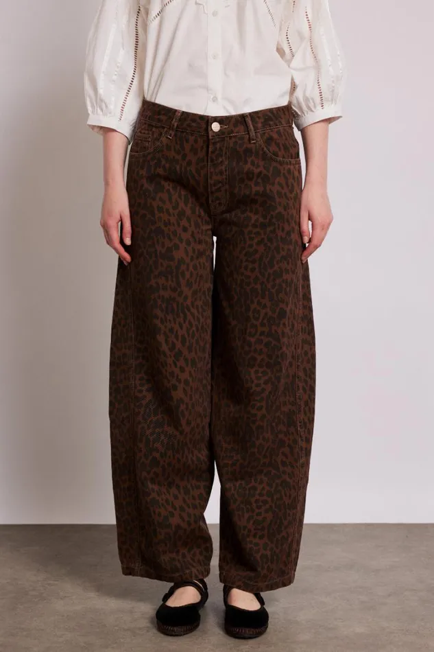Women Coords Damson Madder Dion Jeans 8211 Dark Leopard Overdye