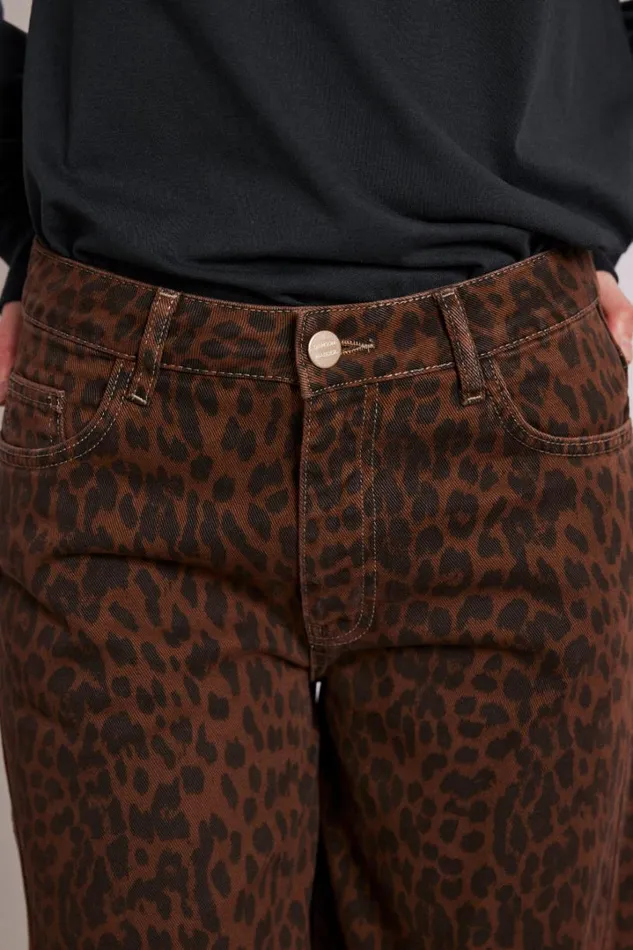 Women Coords Damson Madder Dion Jeans 8211 Dark Leopard Overdye