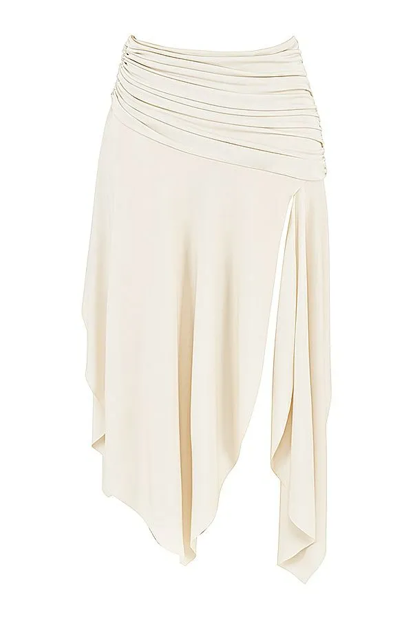 Women Kaira Off White Draped Midi Skirt House Of CB Bottoms Women Kaira Off White Draped Midi Skirt House Of CB Bottoms
