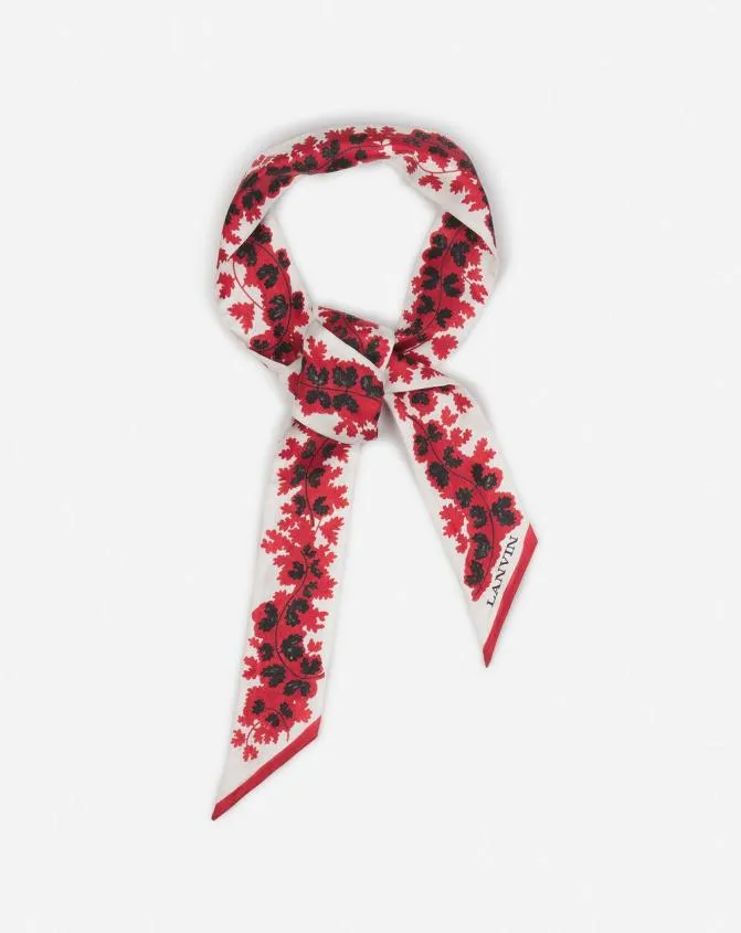 Women Silks and Scarves Lanvin t Silk Headband With A Rateau Print Carmine Red Women Silks and Scarves Lanvin t Silk Headband With A Rateau Print Carmine Red