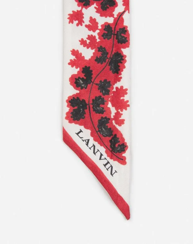 Women Silks and Scarves Lanvin t Silk Headband With A Rateau Print Carmine Red Women Silks and Scarves Lanvin t Silk Headband With A Rateau Print Carmine Red