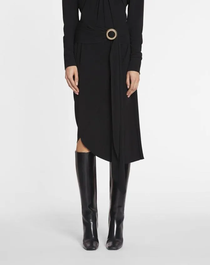 Women Skirts and Shorts Lanvin Mlodie Wrap Skirt Black Women Skirts and Shorts Lanvin Mlodie Wrap Skirt Black