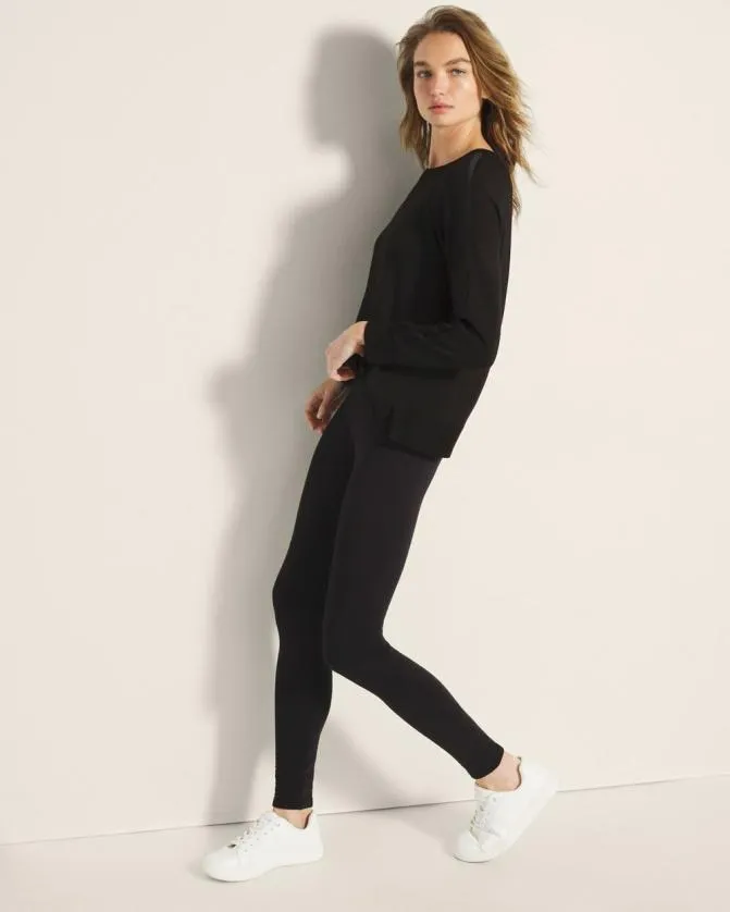 Women Soma Bottoms Essential HighRise Fleece Legging Black Women Soma Bottoms Essential HighRise Fleece Legging Black