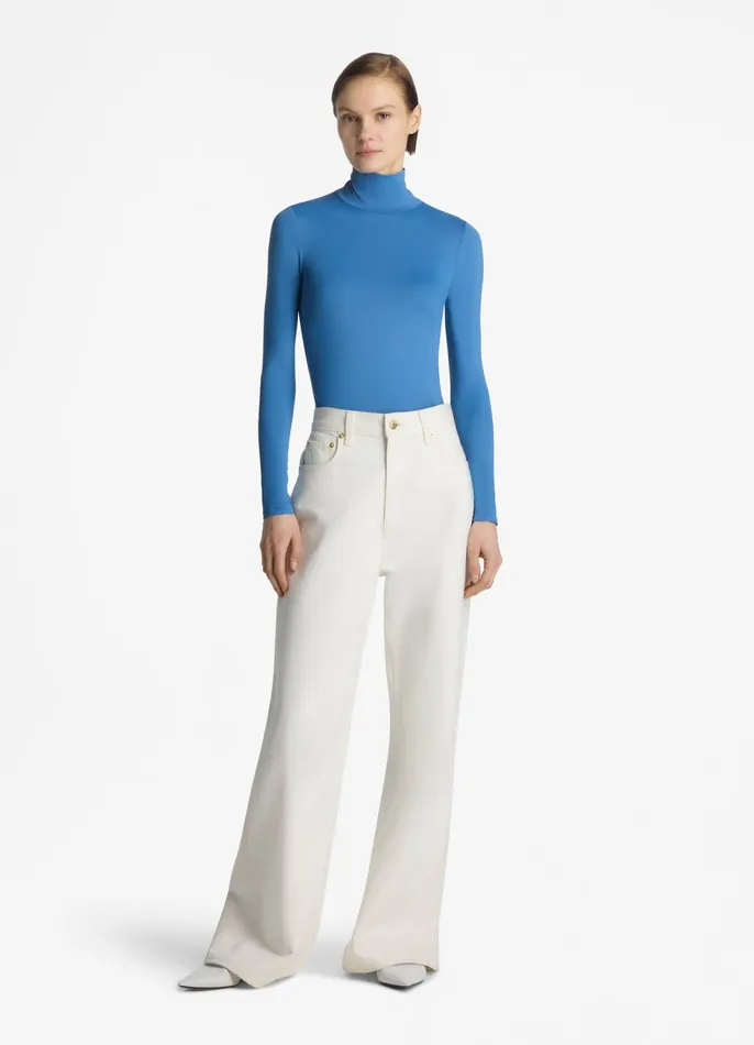 Women Tops and Shells St John Nuda Turtleneck Top Laguna Women Tops and Shells St John Nuda Turtleneck Top Laguna
