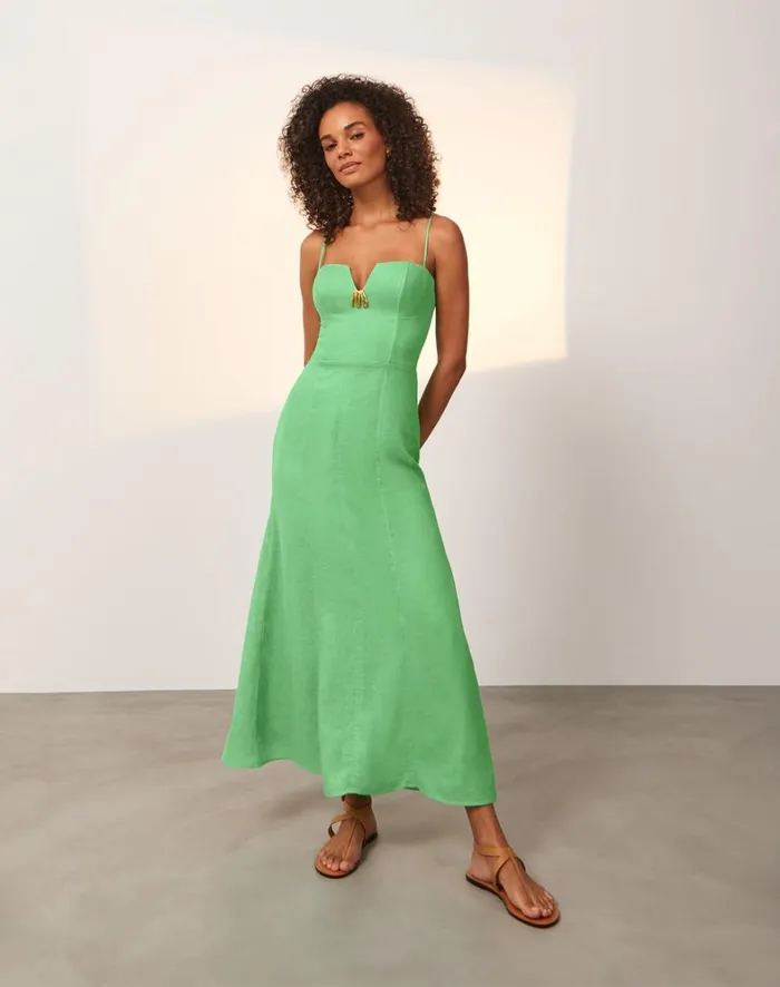 Women ViX Paula Hermanny Dresses Lilith Detail Long Dress 8211 Seaside